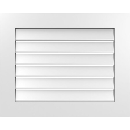 Ekena Millwork Vertical Surface Mount PVC Gable Vent: Functional, w/ 3-1/2"W x 1"P Standard Frame, 30"W x 24"H GVPVE30X2401SF